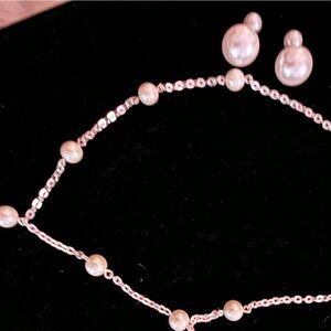Unique Pearl Necklace & Earring Set – Adjustable Chain, Elegant Statement Style